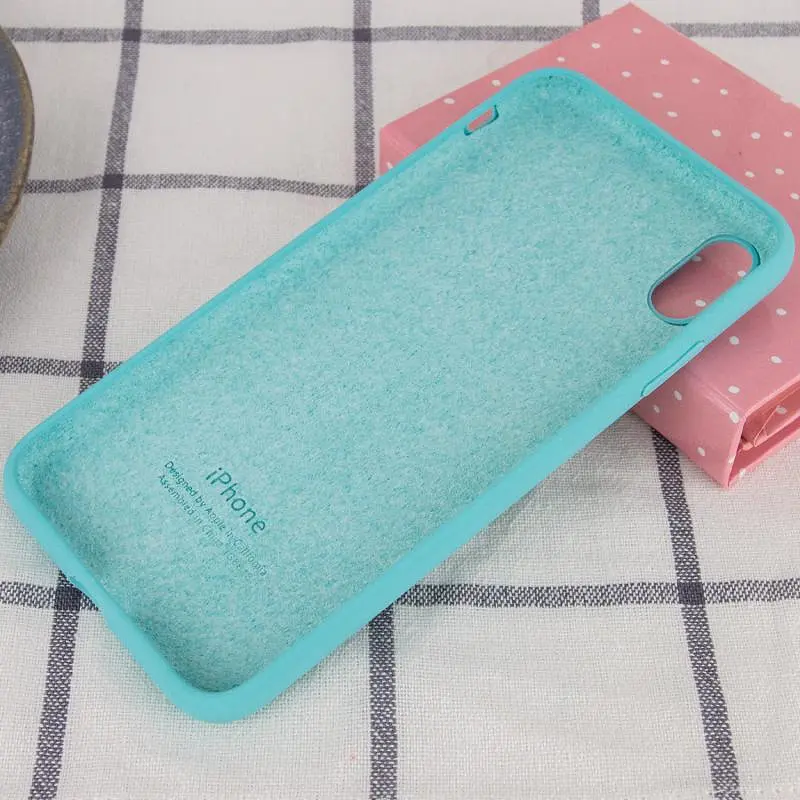 Чехол Silicone Case Full Protective (AA) для Apple iPhone X / XS (5.8) Бирюзовый / Marine Green - фото 3