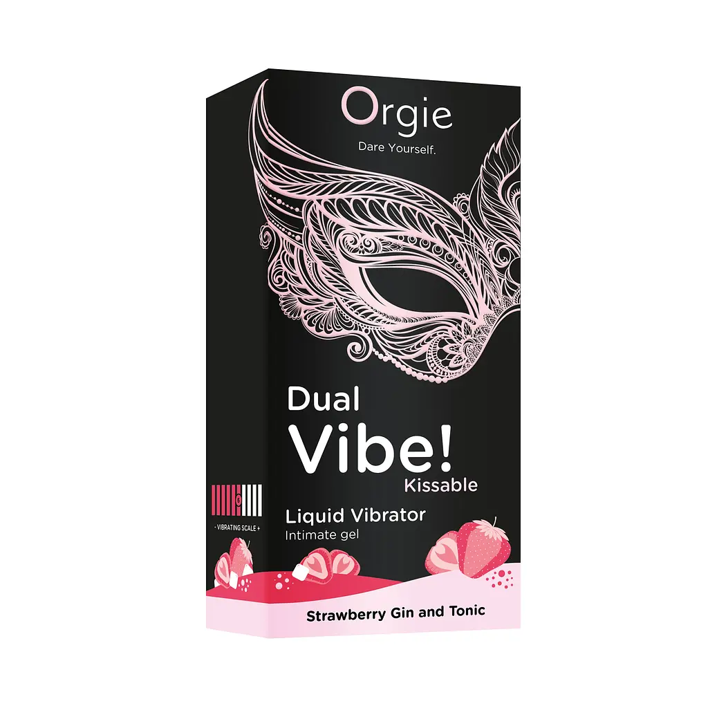 Рідкий вібратор Orgie Dual Vibe, 15 мл (полуничний джин-тонік) - фото 3