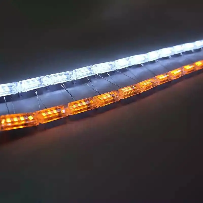Денні ходові вогні ДХО гнучкі 12v / 60 см / з поворотом, що біжить / 16 Кристалів / Білі 2 шт. - фото 4