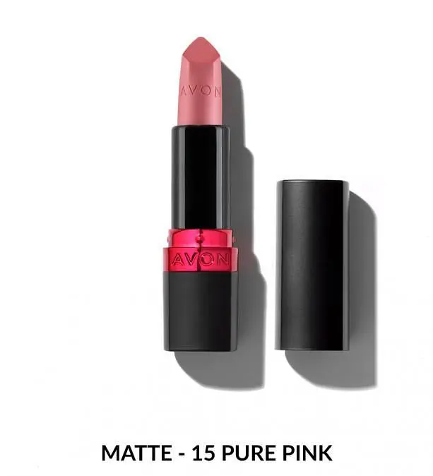 Зволожуюча матова помада губна Avon «Ультра», Ніжний Ліловий/Pure Pink, 3,6г