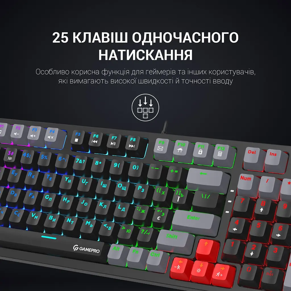 Клавіатура GamePro Blue Switches механічна (MK120B) - фото 11