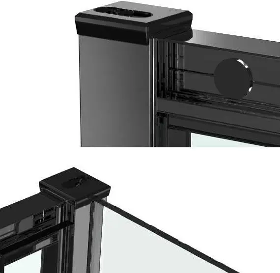 Душова кабіна Dusel EF-185BP + EF181BP Black Matt Paint 1200x900x1900, Чорний матовий, Універсальна, прозрачний, Чорний матовий, 120x90 - фото 3