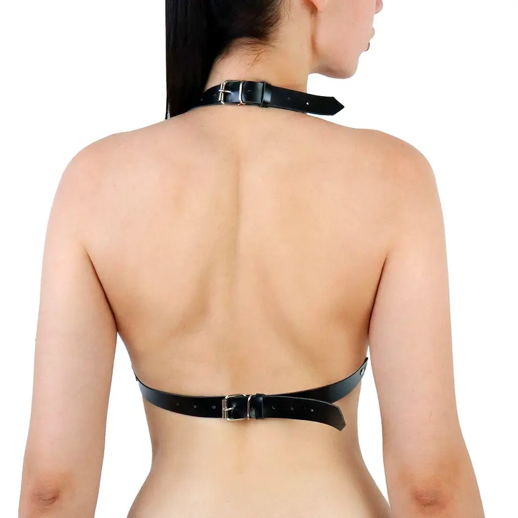 Портупея жіноча з шипами Art of Sex - Demia Leather harness, Чорна L-2XL - фото 2