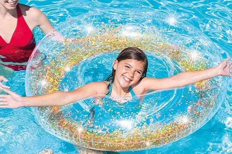 Надувне коло для плавання з блискітками Intex Wet Set 56274 діаметр 119 см 2 види - фото 4