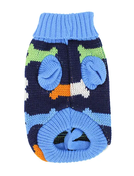 Светр для собак та котів EcoToys Bones S синій з кісточками A: 19 см B: 26 см C: 16 см 6986 - фото 2