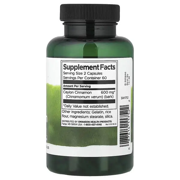 Кориця True Cinnamon Full Spectrum 120 капсул Swanson vit0005584 - фото 2