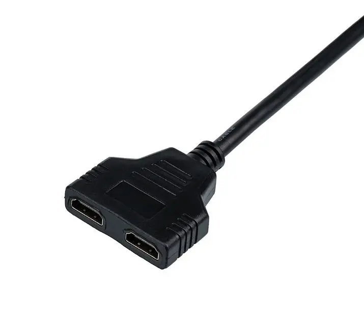 Кабель-розгалужувач Atcom HDMI - 2хHDMI (M/F), 0.1 м, Black (10901) - фото 2