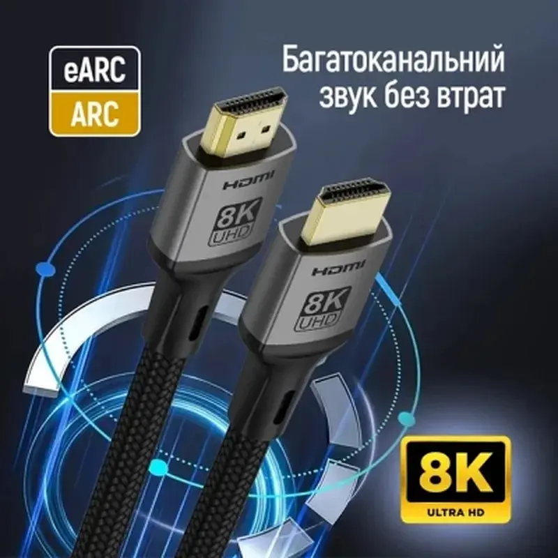 Кабель мультимедійний HDMI M to HDMI M 3.0m V2.1 8K black ColorWay (CW-CBHD089-BK) - фото 11