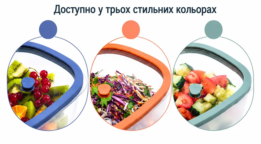 Набір з 5-ти предметів (4 вакуумних контейнерів Fresko та ручний вакуумний насос), бузковий (177112) - фото 8