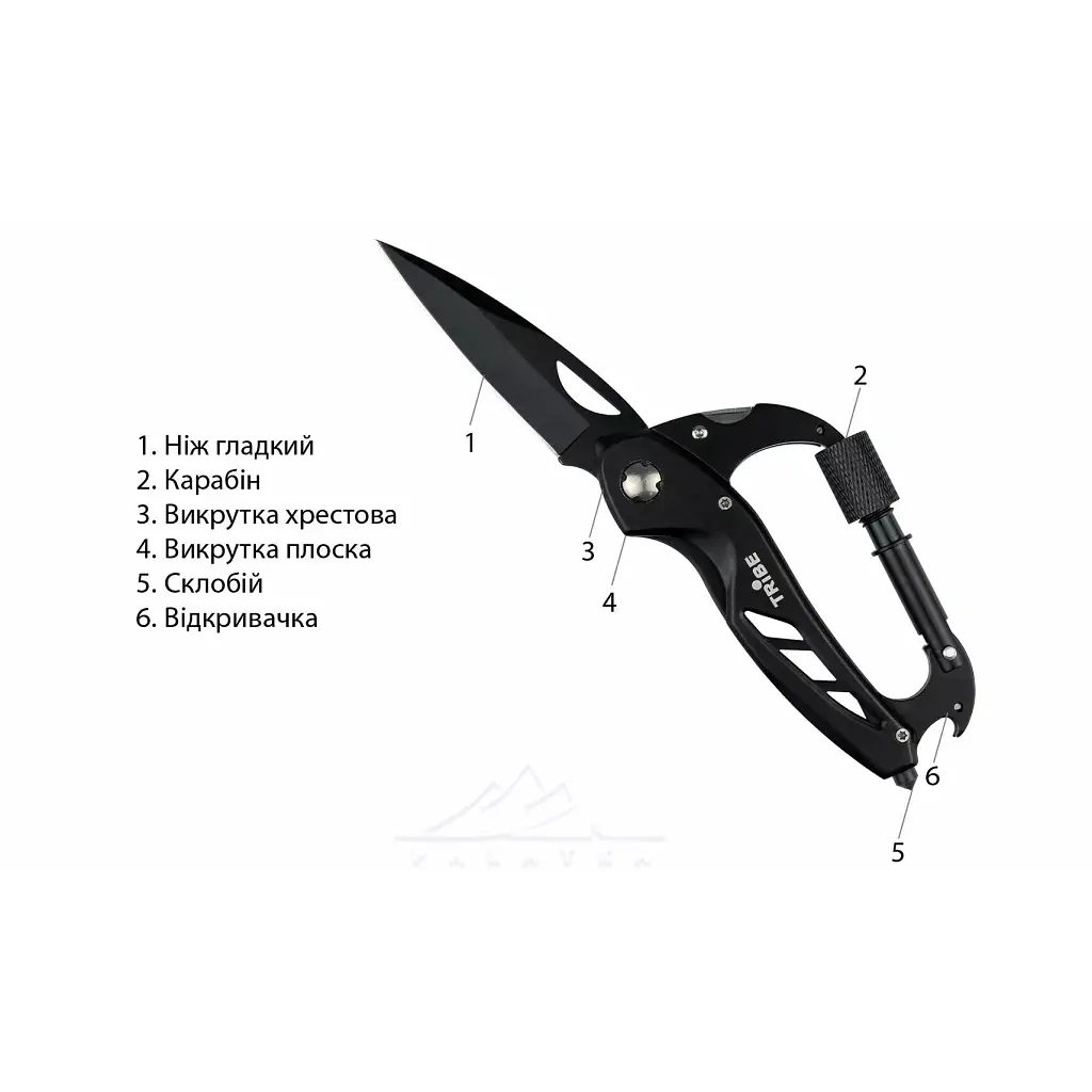 Ніж Tribe Carabiner Knife (T-MG-0014-black) - фото 7