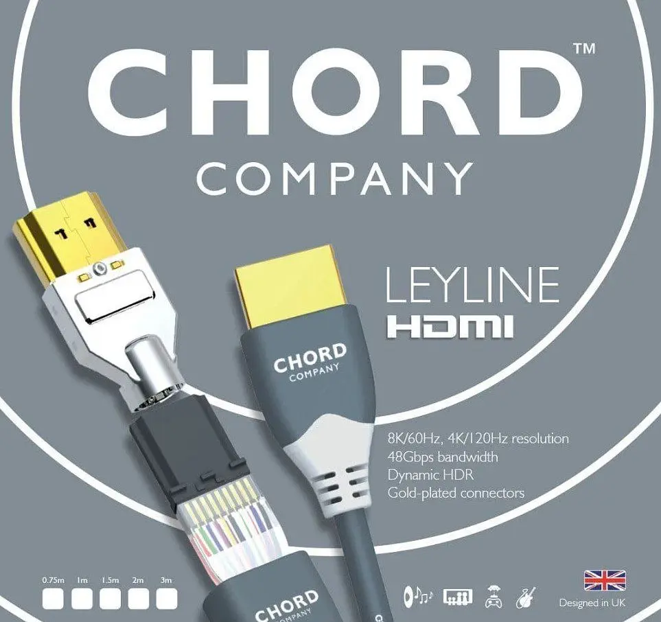 Кабель HDMI CHORD Leyline v2.1 8K 48Gbit HDR eARC 1.5m - фото 2
