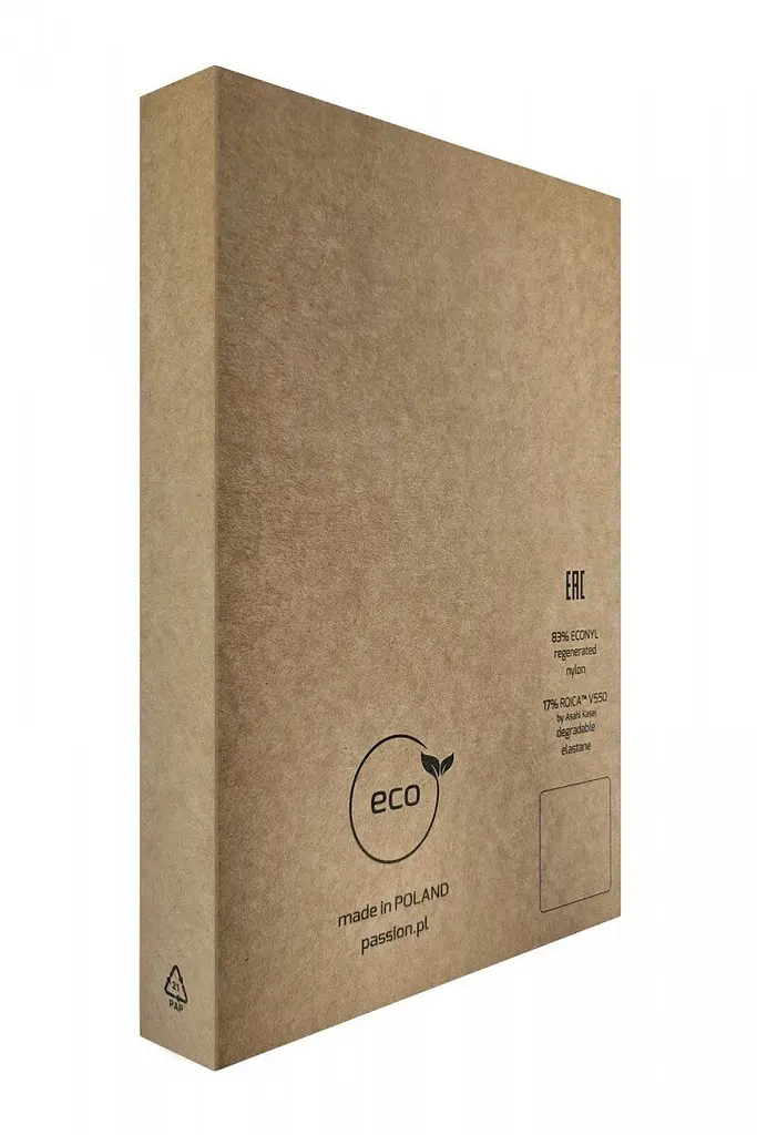 Бодістокінг Passion ECO BS003, чорний, One Size, відкрита промежина, імітація корсета і панчіх - фото 7
