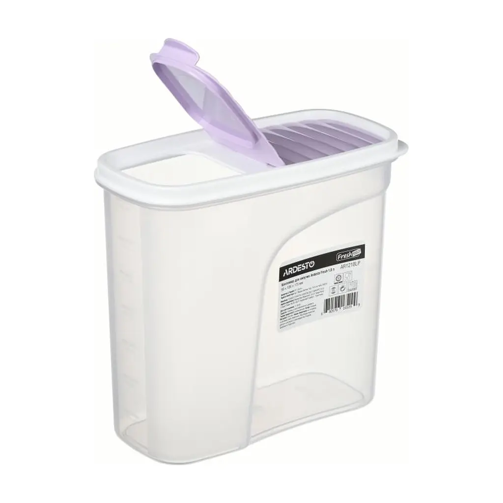 Ємність для сипучих продуктів ARDESTO Fresh 1.8 л Purple (AR1218LP) - фото 2