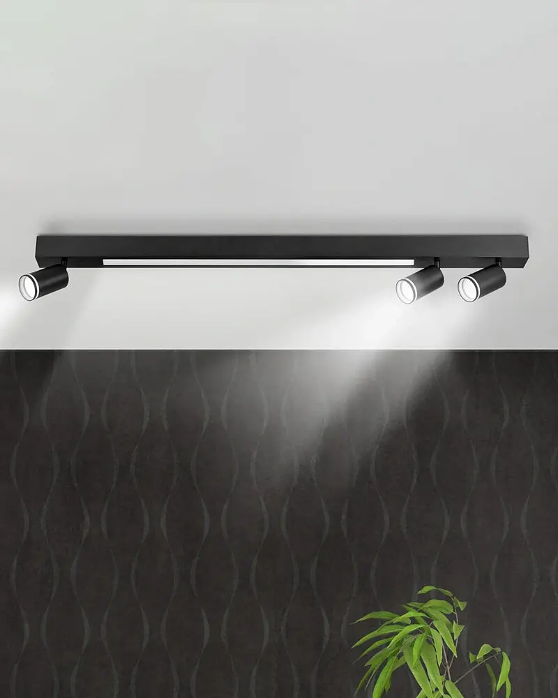 Потолочный светильник Goldlux 327390 Paris GU10+Led 4x10+24W 4000K 1800Lm IP20 Черный - фото 3