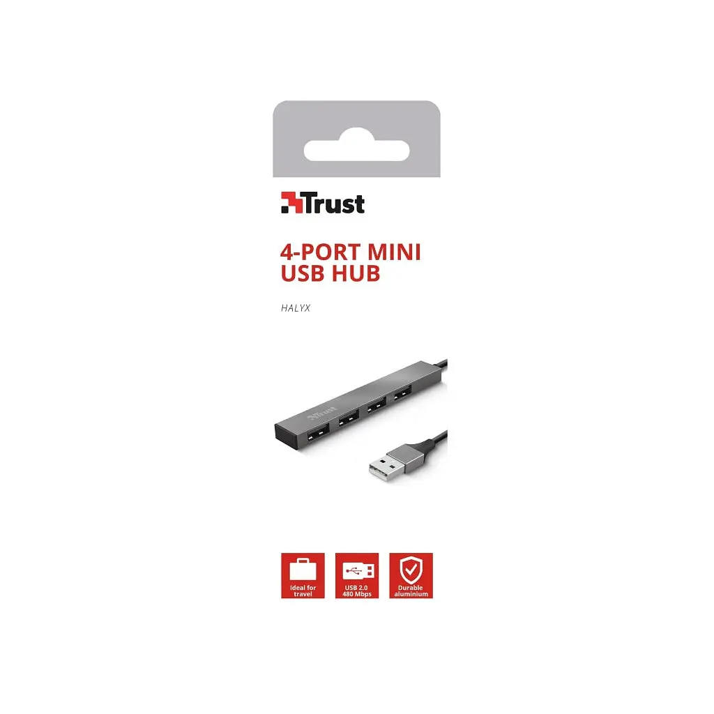 Концентратор Trust Halyx Aluminium 4-Port Mini USB Hub (23786_TRUST) - фото 12
