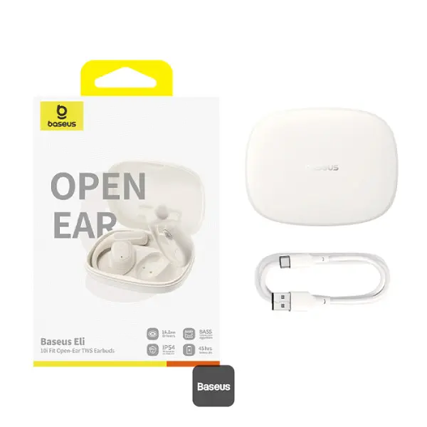 Наушники Baseus Eli 10i Fit Open-Ear TWS — спортивные амбушюры для бега, тренажерного зала и езды на велосипеде — белые - фото 10