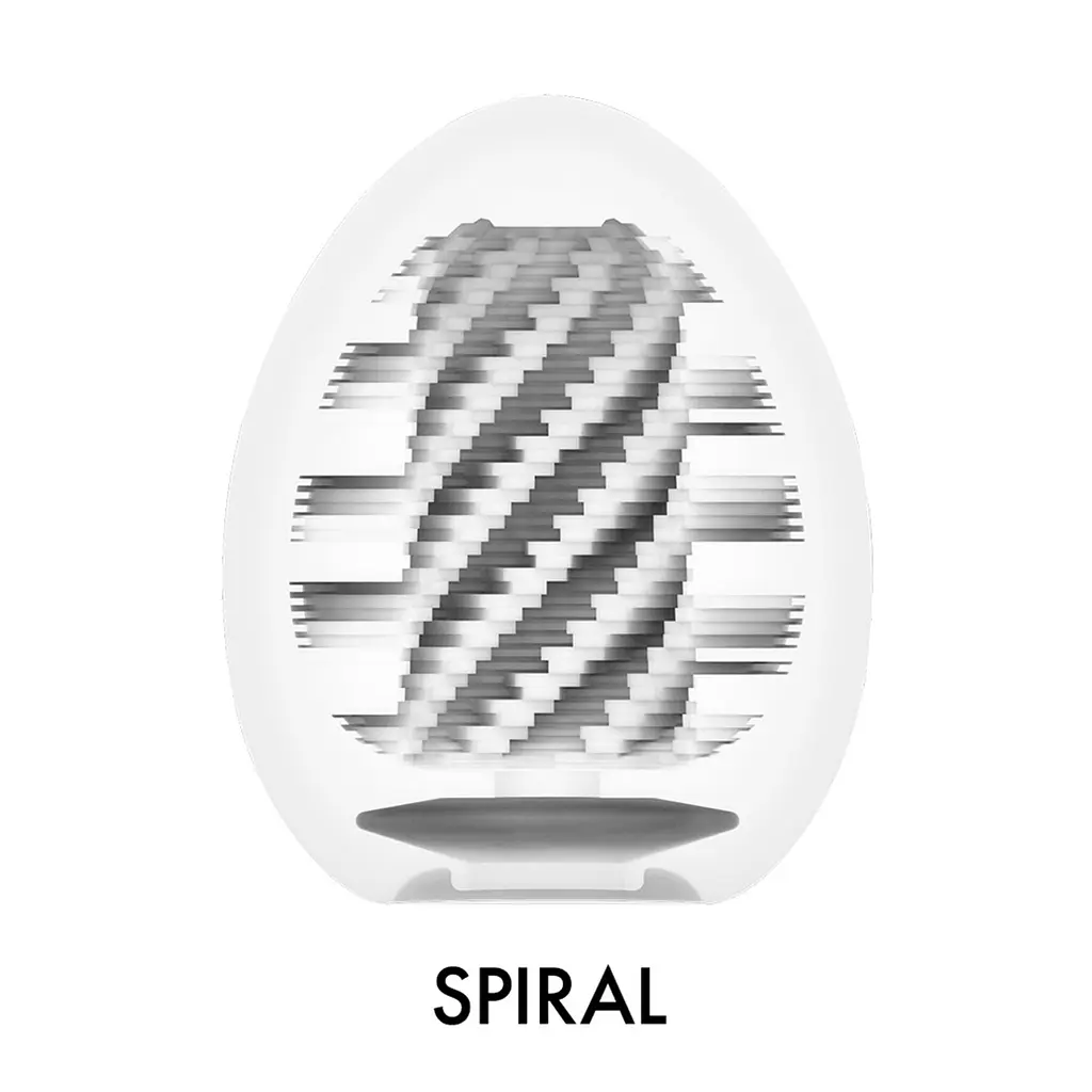 Мастурбатор-яйце Tenga Egg Spiral, щільний TPE, пробник лубриканту 5 мл - фото 3