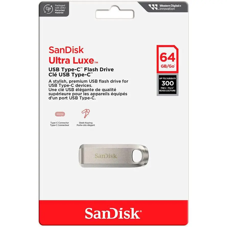 Flash SanDisk USB 3.2 Gen1 Ultra Luxe Type-C 64Gb (300Mb/s) - фото 5
