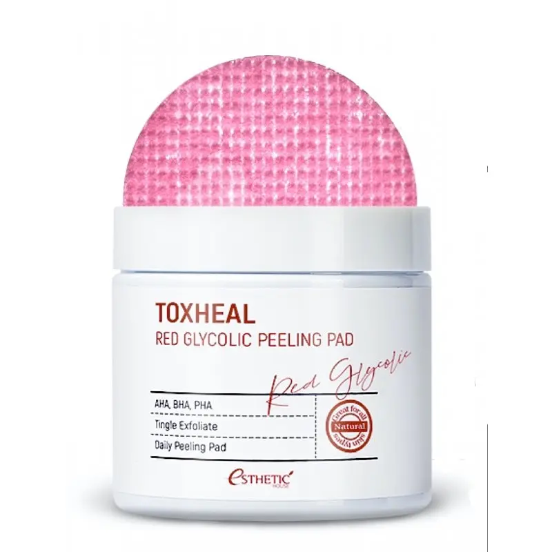 Очищаючі пілінг-диски для обличчя Red Glycolic Peeling Pad Esthetic House 100 шт - фото 4