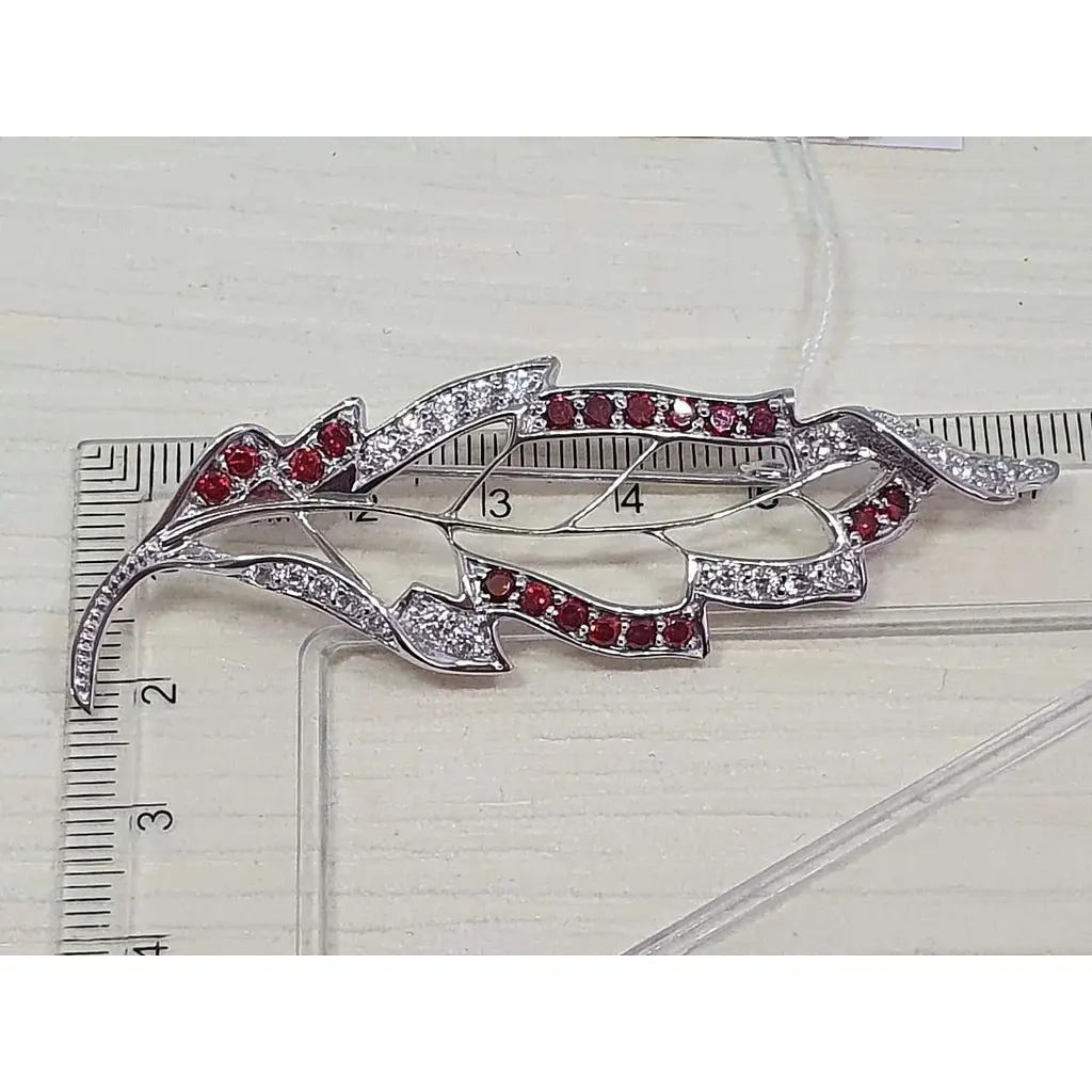 Срібна брошка Vegas з фіанітами. Артикул 70004Р - фото 3