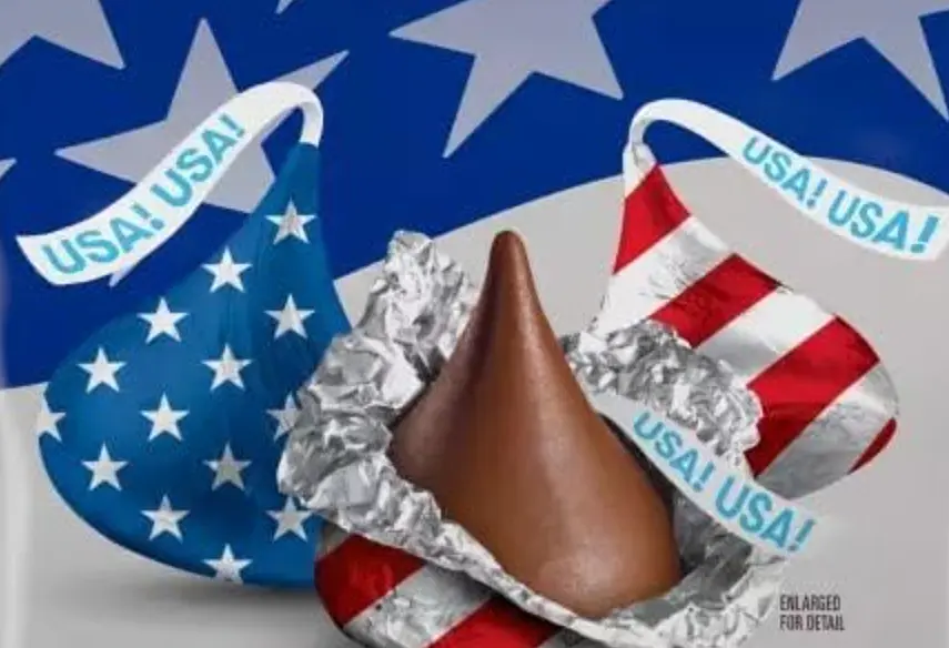 Шоколадні цукерки Hershey's Kisses Patriotic Foils Milk Chocolate Limited Edition 286г - фото 3