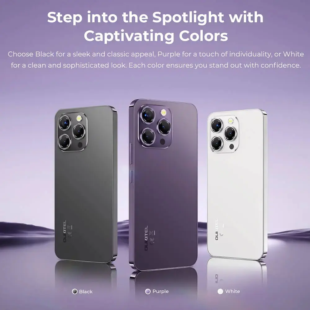 Смартфон Oukitel P1 6.7 HD /8GB/256GB/ G99 /5150mAh/ 50+32Мп/Фіолетовий - фото 3