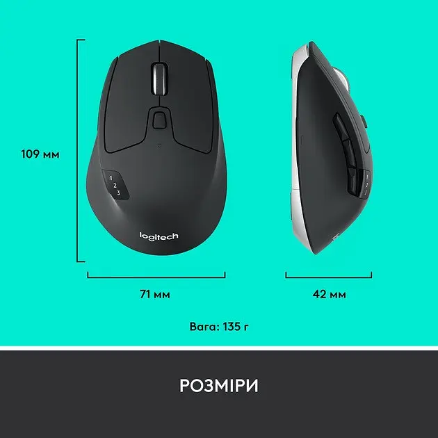 Миша бездротова Logitech M720 Triathlon (910-004791) чорна - фото 9