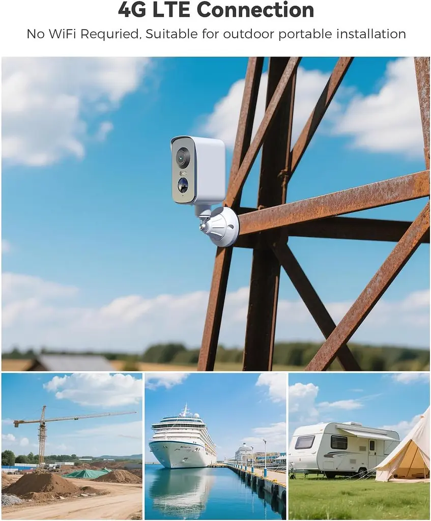 4G портативна магнітна камера COCOCAM без Wi-Fi, 2K, 300° панорама, IP66, батарея 10000 мАг - фото 4
