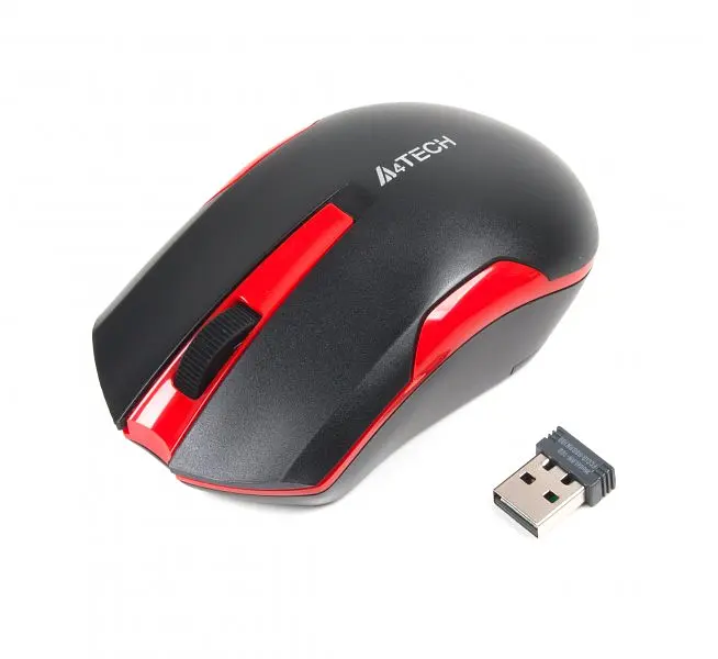 Миша A4Tech G3-200N Wireless black+red - фото 3