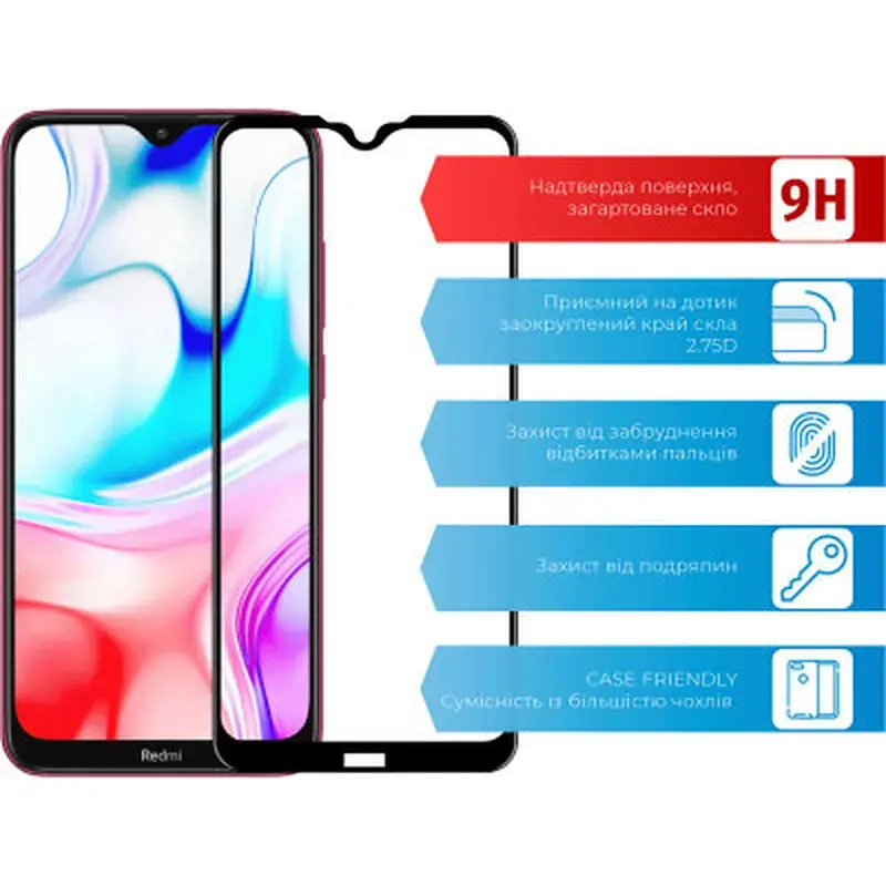 Скло захисне ACCLAB Full Glue Xiaomi Redmi 8 (1283126508738) - фото 2