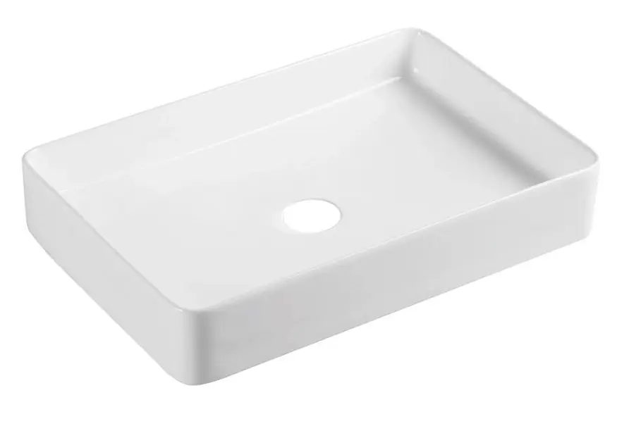 Комплект Qtap Tern: Раковина накладная прямоугольная 600x400x110 мм WHITE + Донный клапан PU02 (QT17112174WN47303) - фото 2