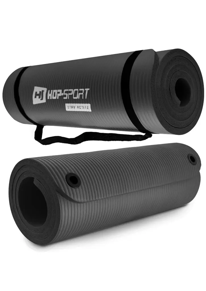 Мат для фітнесу та йоги Hop-Sport HS-N015GM 1,5см чорний - фото 3