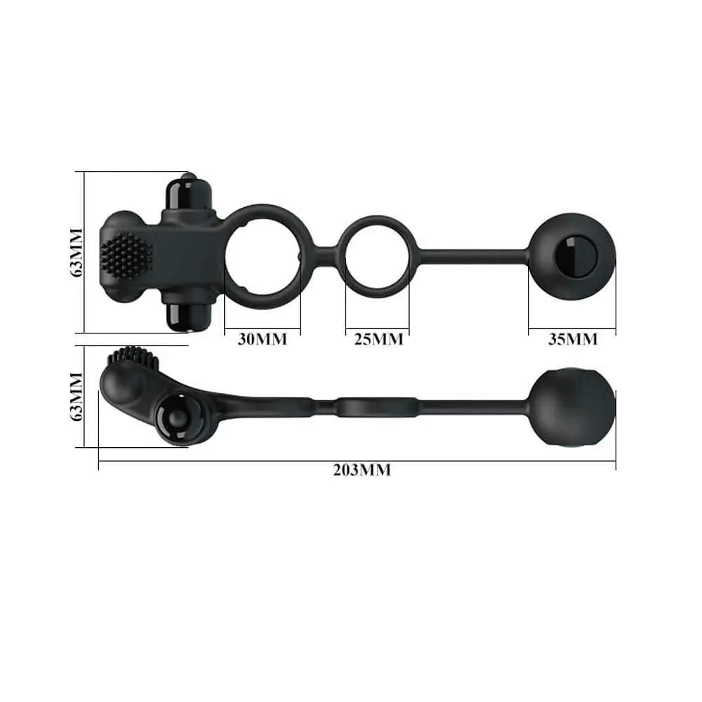 Ерекційне кільце - Pretty Love Vibration Penis Sleeve IV Black - фото 3
