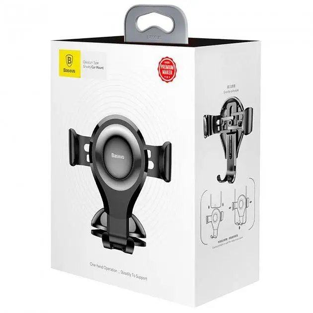 Автотримач Baseus Osculum Type Gravity Car Mount (SUYL-XP01) Black [62153] - фото 5