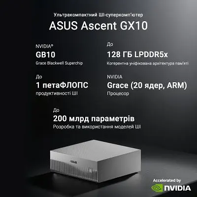 Комп'ютер ASUS Ascent GX10 GX10-GG0003BN / NVIDIA GB10, 128, 1TB, Wi-Fi7 (90MS0371-M00030) - фото 6