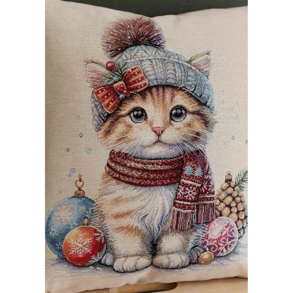 Наволочка гобеленова Прованс Миле кошеня 45×45 см (47277) - фото 4