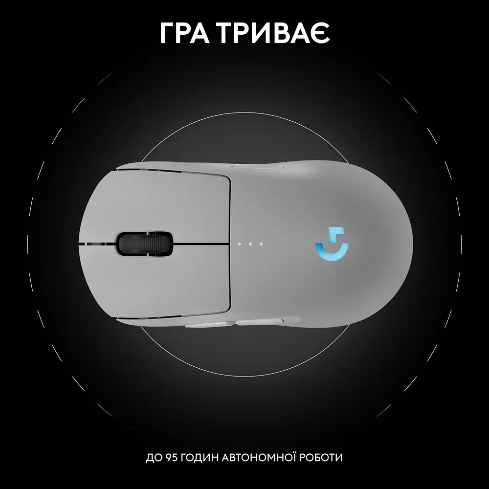 Миша Logitech G PRO 2 Wireless LIGHTSPEED - WHITE (L910-007302) (7031689) - фото 8