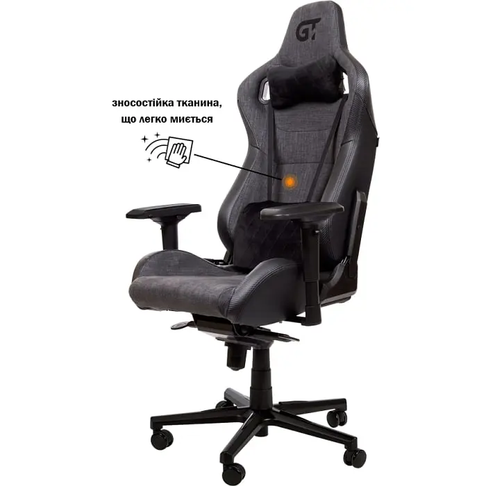 Геймерське крісло GT Racer чорне з темно-сірим (X-8005 Dark Gray/Black) - фото 7