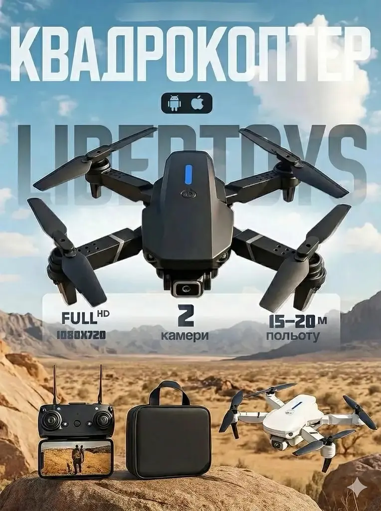 Квадрокоптер E88 Pro — Складаний дрон з HD-камерою та Wi-Fi