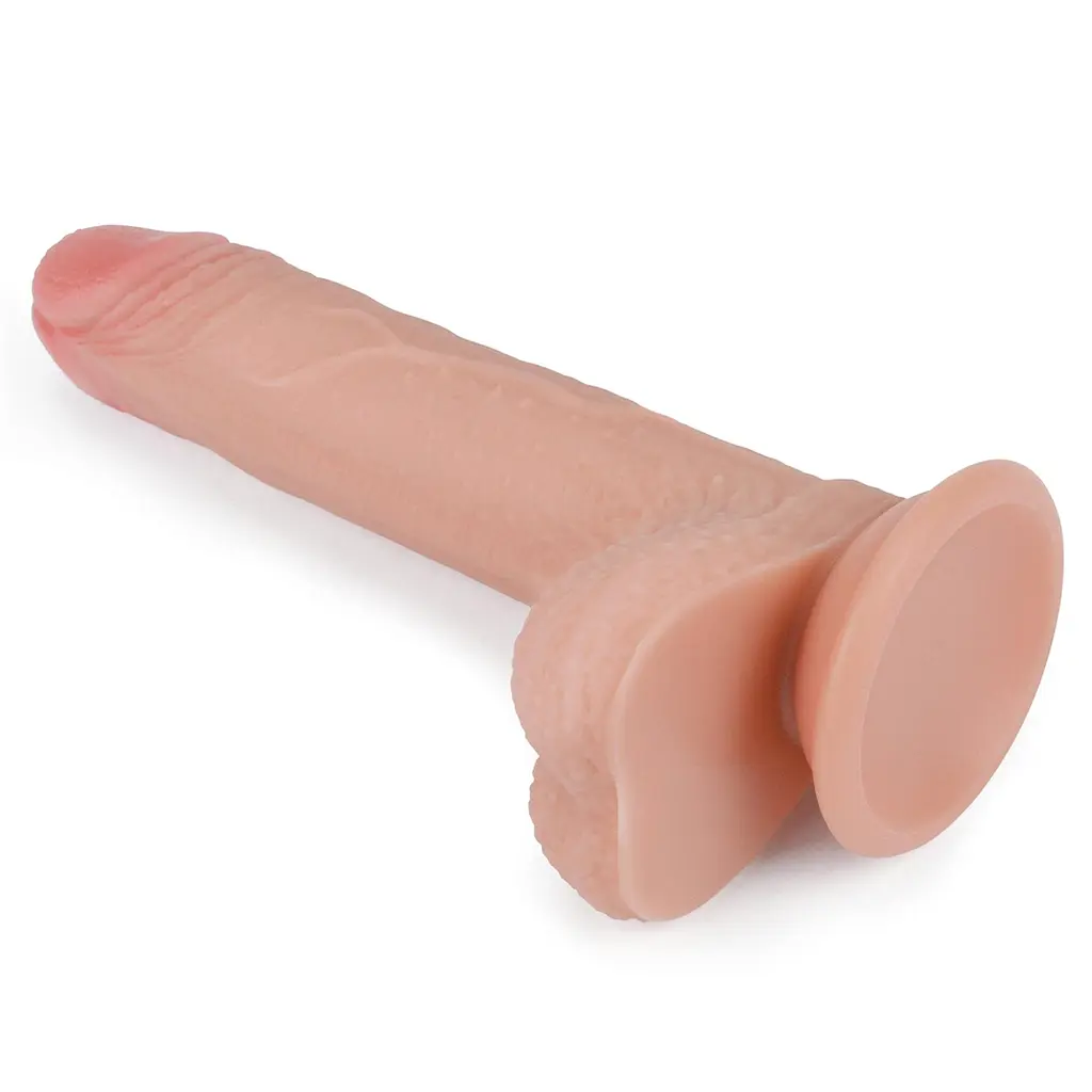 Фалоімітатор на присосці Dual-Layered Silicone Cock Flesh 18 см тілесний - фото 7