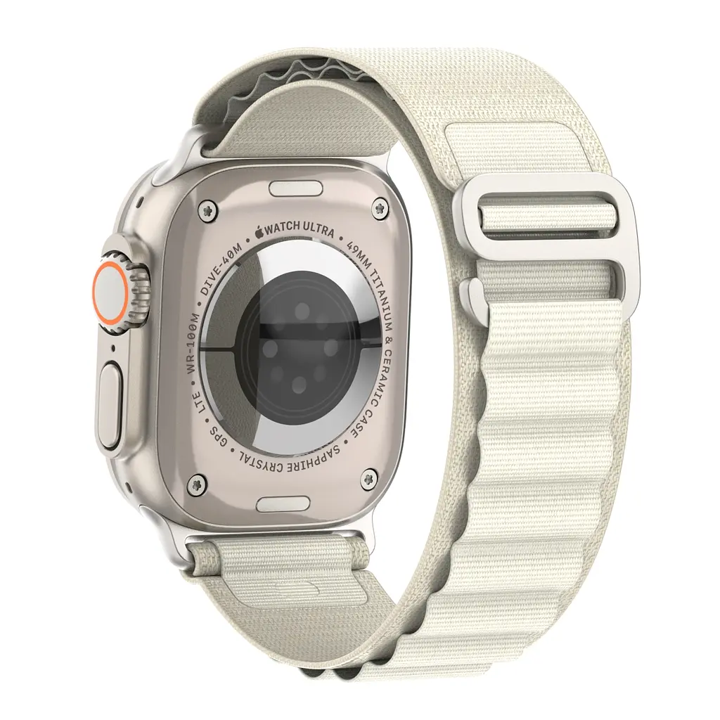Ремінець для Apple Watch 49/46/45/44/42 (Series 1-3), бежевий, Alpine Loop Alpina Band, тканинний поліестеровий ремінець для смарт-годин, дихаючий, для активного відпочинку та спорту, ArmorStandart (ARM64975) - фото 5
