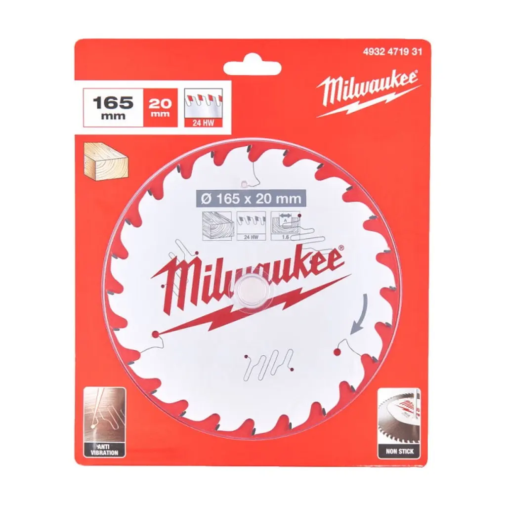Диск пиляльний Milwaukee PFTE THIN KERF, 165х20х1,6мм, 24 зуб. (4932471931) - фото 2
