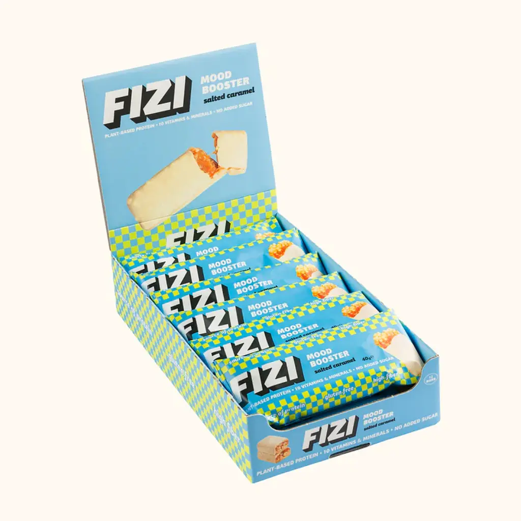 Батончики Fizi Mood Booster — 12 × 40 г Salted Caramel