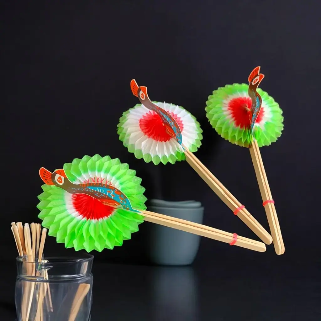 Шпажки для канапе, Павич, 12 см, 100 шт., дерево, для канапе, закусок, фруктів, десертів - фото 4