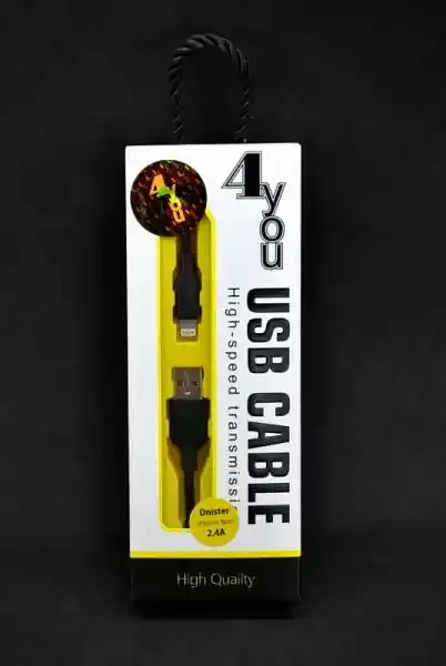 Usb-cable iPhone 5 4you Dnister black (2.4A, Silicon Perfect, 1.5m)