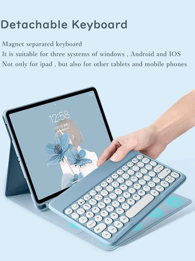 Чохол для клавіатури для iPad Air 13 дюймів (M3/M2)/ iPad Pro 12,9 дюйма 6-го/5-го/4-го/3-го покоління Кольорова клавіатура - фото 2