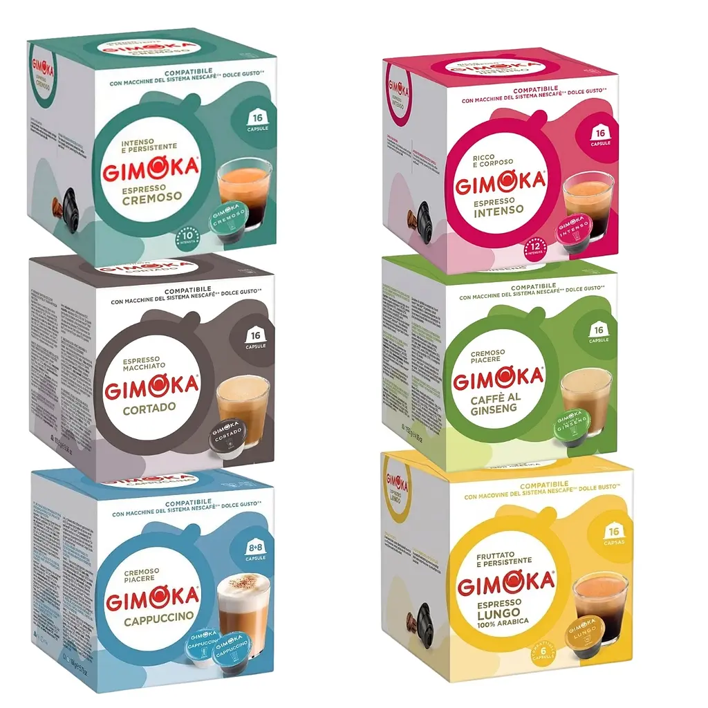 Набір кави в капсулах 6 видів Gimoka Dolce Gusto Мікс 3 96шт