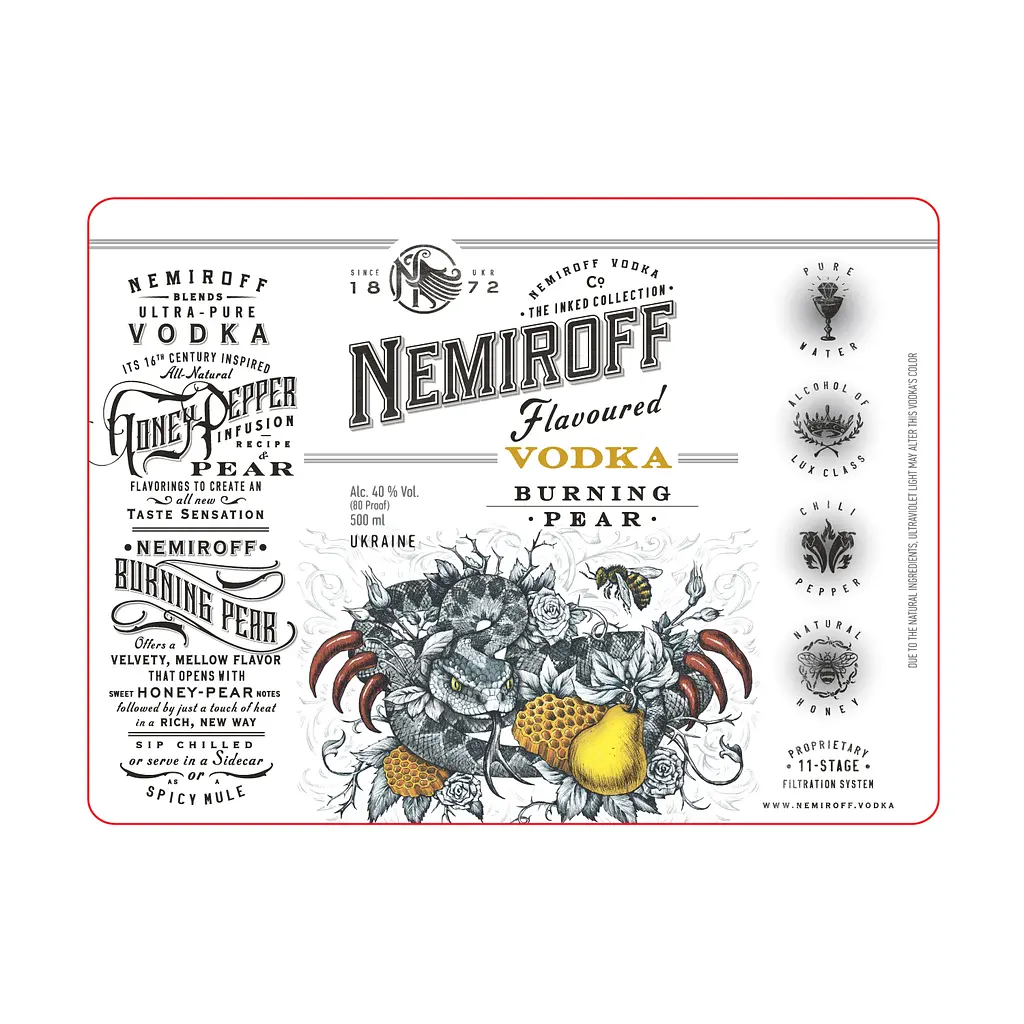Настоянка Nemiroff Burning Pear 40% 1 л (0.5 л x 2 шт.) - фото 6