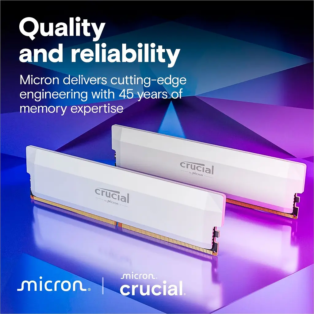 Модуль пам'яті DDR5 Crucial 2x16GB 6000MHz Pro OC White (CP2K16G60C36U5W) [147406] - фото 5