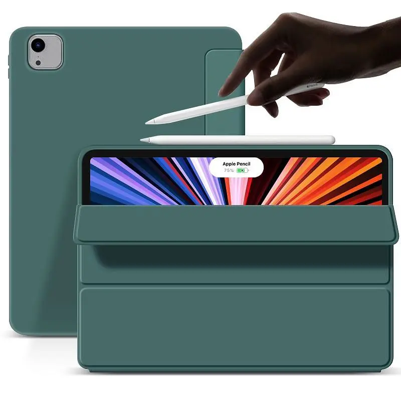 Чохол BeCover Tri Fold Soft TPU Silicone для Apple iPad Air 13" M2 2024 Dark Green (711470)